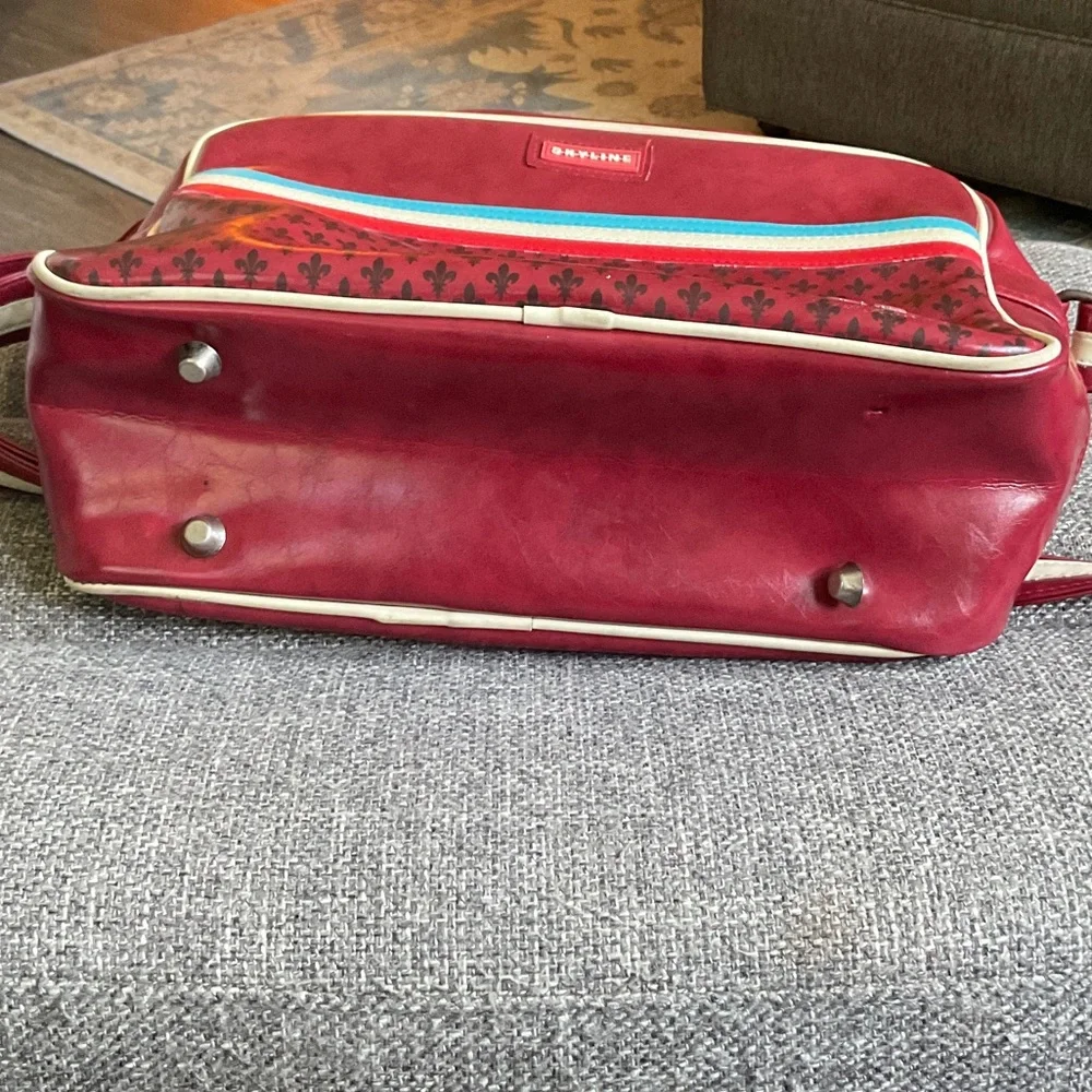 Red and Blue Retro Messenger Bag